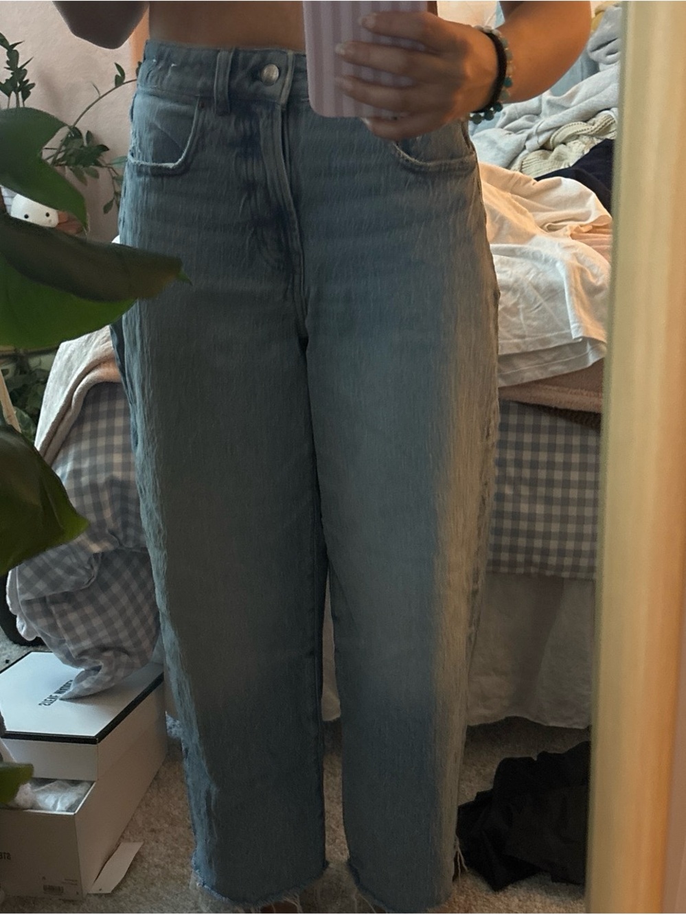 Madewell Wide-Leg High-Rise Jeans in Light Blue Wash